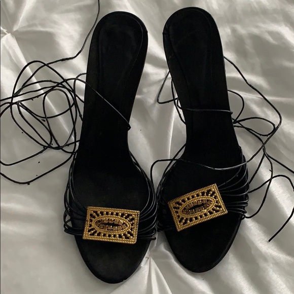 BCBG black gold bangle strap shoes - Picture 5 of 6